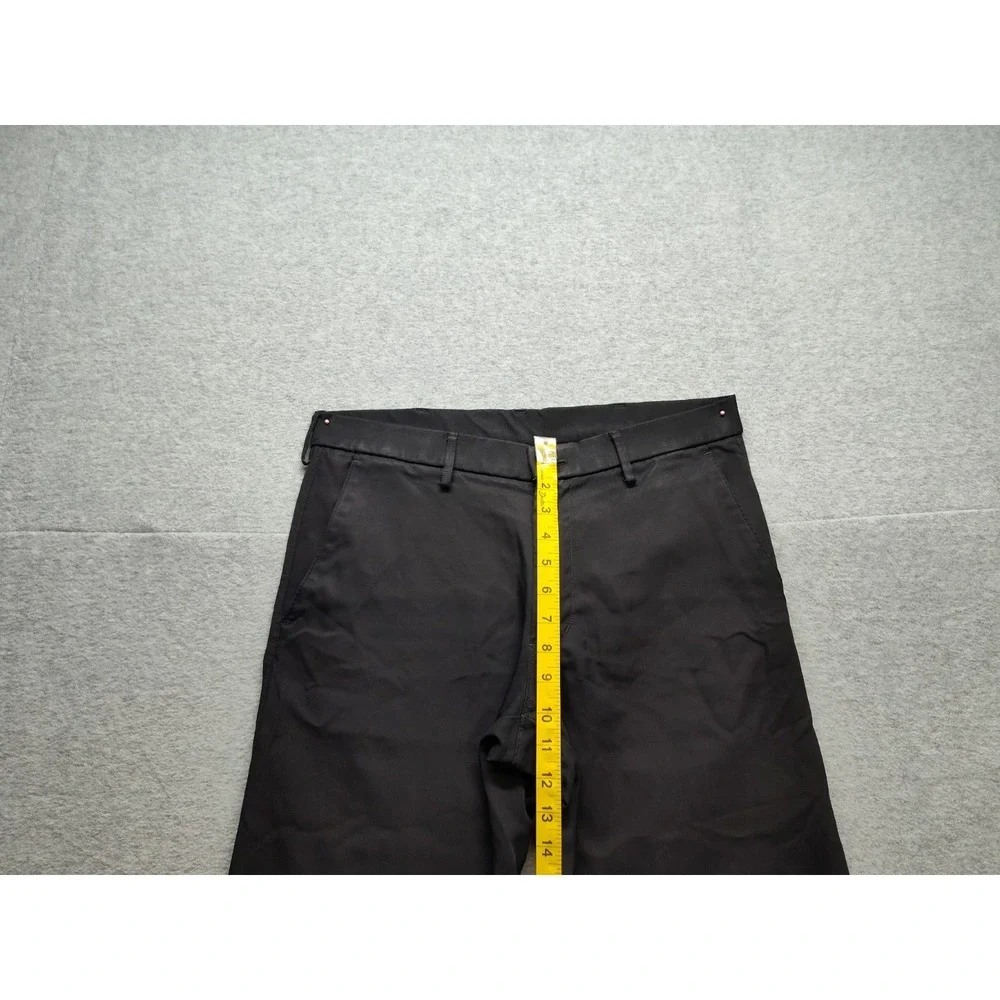 Haggar Men Pant‎ 32X32 Black Flat Front Slash Pockets Comfort Casual Trouser